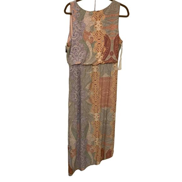 I.N.C. Sleeveless Asymmetrical Hem Blouson Dress Size 1X Paisley Labyrinth NWT - Picture 3 of 8